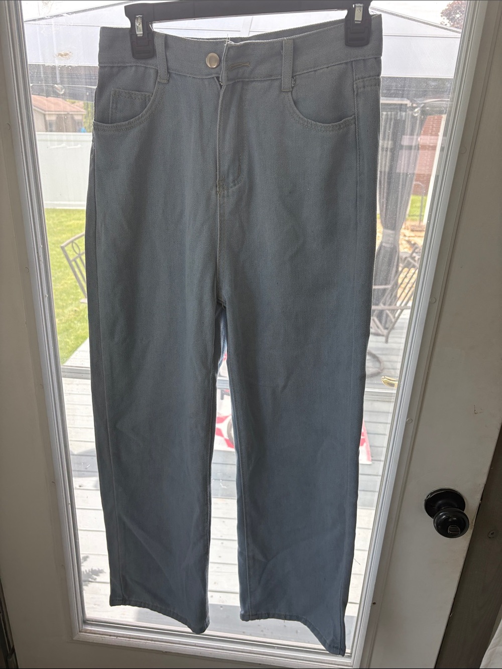 Classic High-Rise Straight Leg Jeans - Light Blue